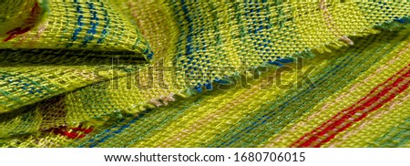 texture, background, pattern, postcard, fabric light green striped red-blue yellow lines, very light elastic knitwear, light shine