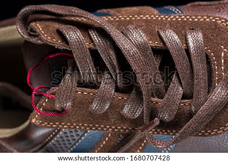 Men's sports sneakers photographed close-up. Image for advertising blogs and social networks.
