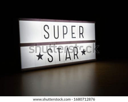 LED light box super star awards message board in dark