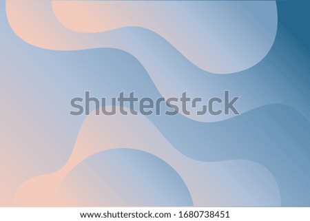 Soft pastel gradient background vector template with fluid  shapes. Abstract illustration with blue colors