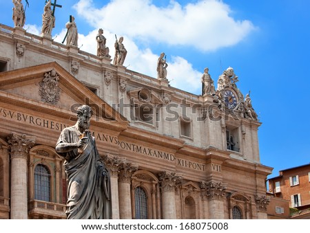 Italy. Rome. Vatican. St Peter's Basilica.  Royalty-Free Stock Photo #168075008