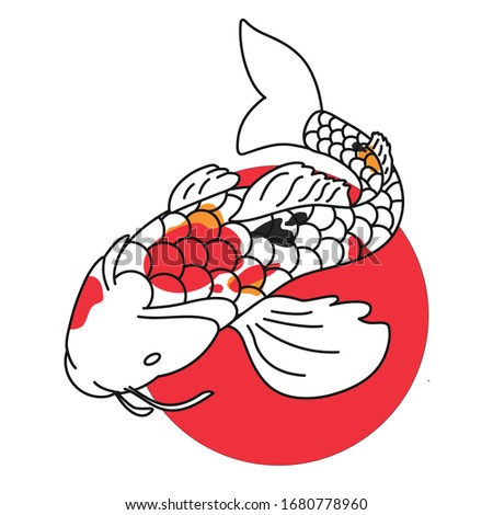 koi fish logo vector illustration .
