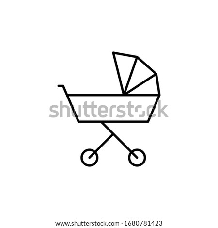 Baby stroller, transport icon. Simple line, outline vector elements of child for ui and ux, website or mobile application