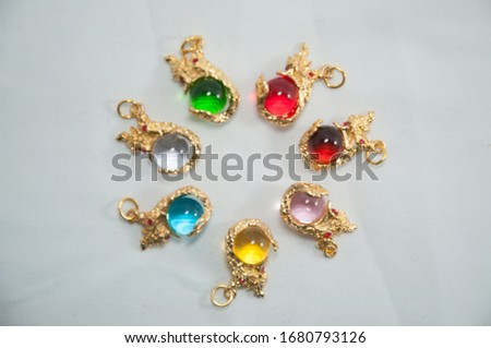 Necklaces and pendants hanging ornaments, fashion, beautiful and just lucky Royalty-Free Stock Photo #1680793126