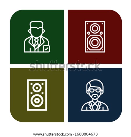 Set of presenter icons. Such as Politician, Speaker, Instructor , presenter icons