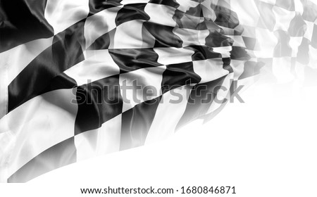 Checkered black and white racing flag Royalty-Free Stock Photo #1680846871