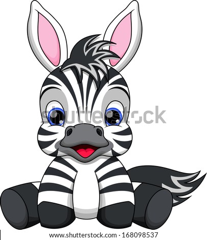 illustration of a cute baby zebra