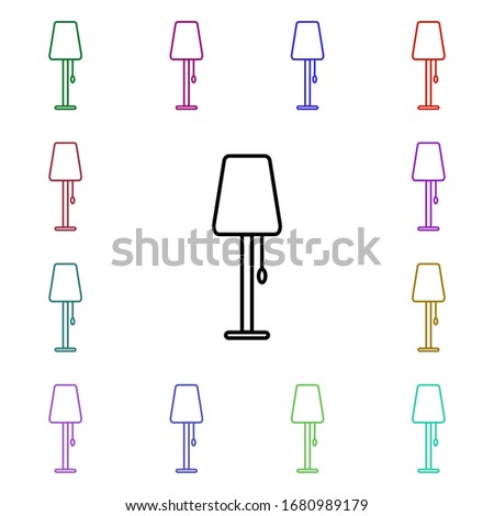 Floor lamp multi color style icon. Simple thin line, outline vector of technology icons for ui and ux, website or mobile application