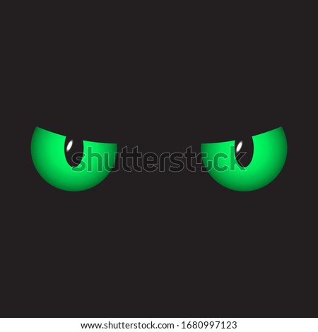 
Обои на телефон. Green eyes. Black cat in a black room. Vector drawing.
