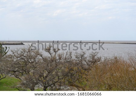 Photo of the Plata river taken from above the ruins of the wall that divided Portuguese and Spanish in the city of Colonia del Sacramento in Uruguay.