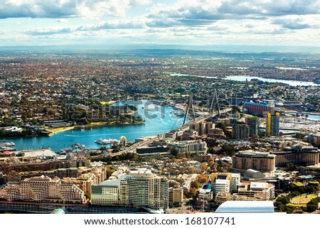 Aerial view of Darling Harbour,Sydney,Australia Royalty-Free Stock Photo #168107741
