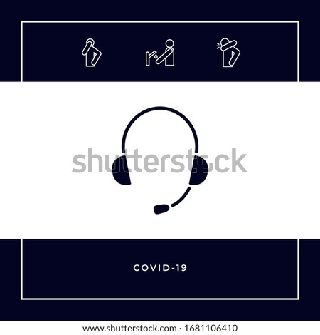 Headphones with microphone icon. Graphic elements for your design