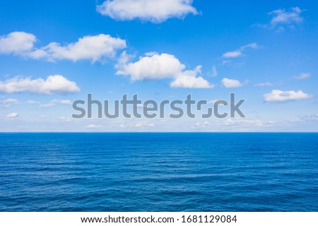 Aerial view of cloud and wave on the East Sea near Jeongdongjin Beach in Gangneung-si, Korea. Royalty-Free Stock Photo #1681129084