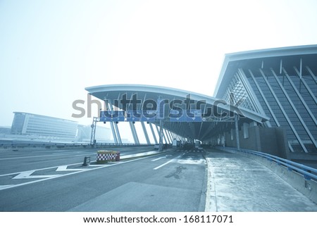 Panoramic view of Pudong international airport,china
