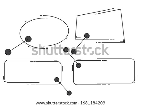 Flat line white speech bubbles with place for text and titles or icons