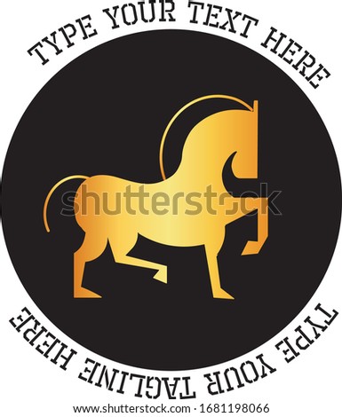 stylized silhouette of a golden vector illustration 