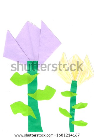 paper flower hand drawn illustration,art design,wall inspiration