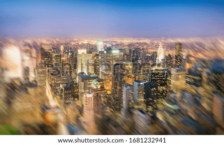 New York City lights at night.