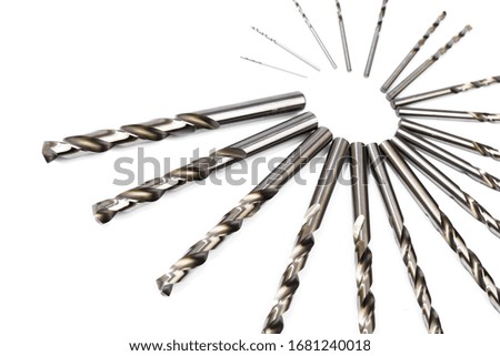 Professional cutting tools used for metalwork/woodwork. Isolated on white background.