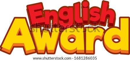 Font design template for word English award on white background illustration