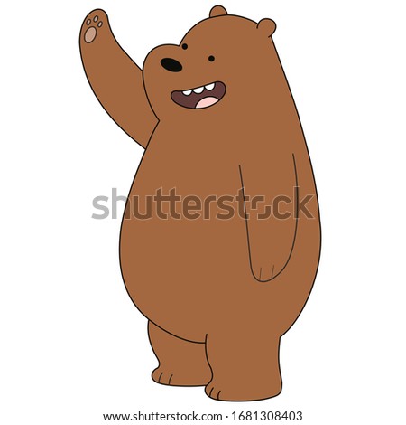 sticker cartoon funny cute grizzly bear