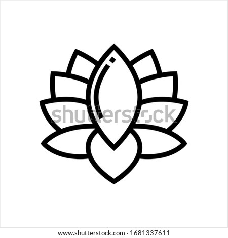 Lotus Icon, Lotus Flower Icon, Water Lily Aquatic Plant Flower Vector Art Illustration