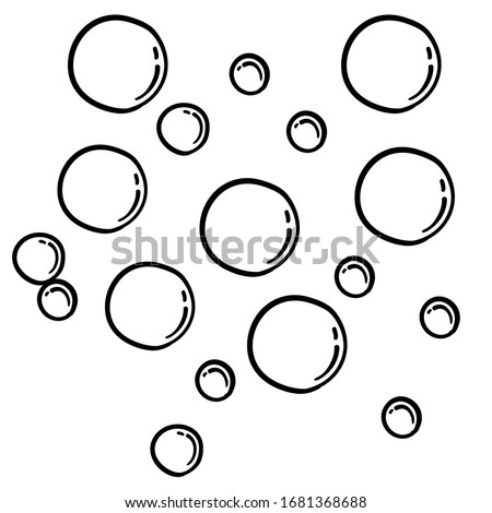 water bubble illustration with hand drawn doodle cartoon style vector Royalty-Free Stock Photo #1681368688