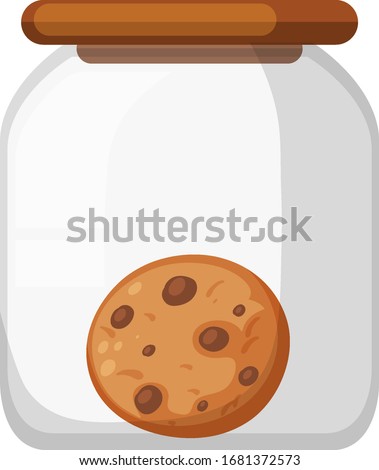 One chocolatechip cookie in the jar illustration