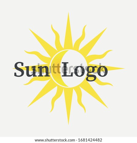 Sun logo. Vector design Template.