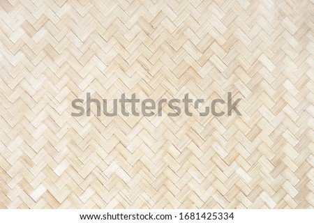 Wicker Thailand light wall. Mat background, bamboo natural texture Royalty-Free Stock Photo #1681425334