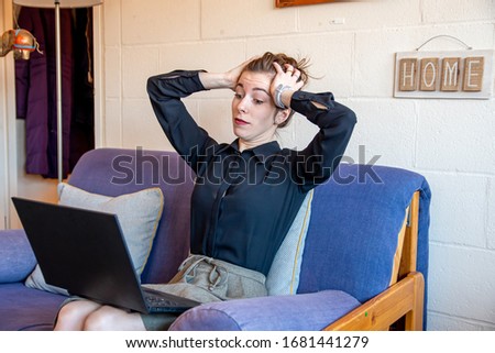 UK coronavirus lock down means people must work from home under social distancing and self isolation due to covid-19 covid virus Royalty-Free Stock Photo #1681441279