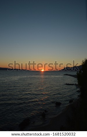 Sunset by the sea in Croatia