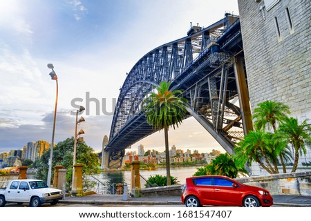 Beautiful view of Sydney Harbour Bridge from Kirribilli, Australia.