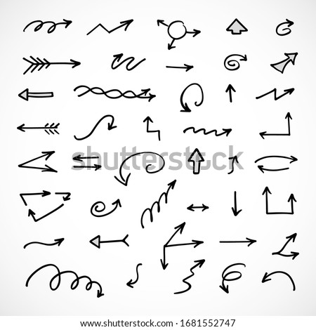 vector set of hand-drawn arrows