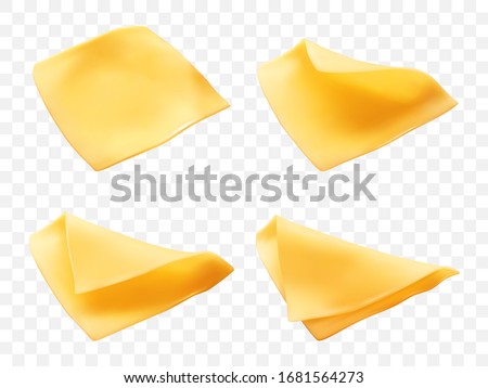 Slices of cheese. Realistic vector illustration Royalty-Free Stock Photo #1681564273