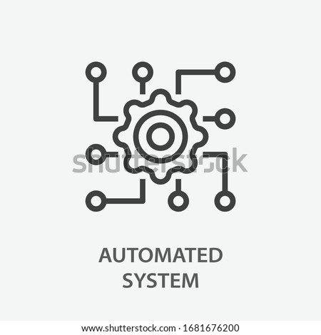 Automated system line icon. Vector illustration on white background. Royalty-Free Stock Photo #1681676200