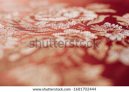 Close up red and white fabric pattern