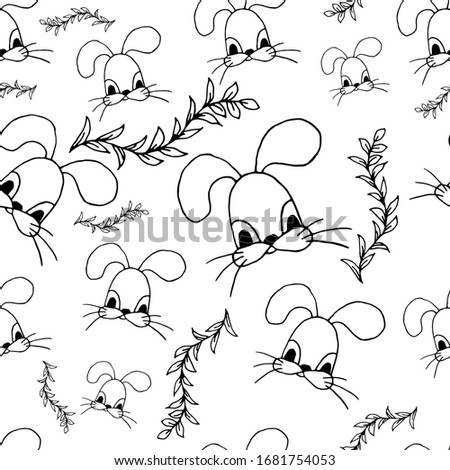 Seamless pattern Easter Bunny vector