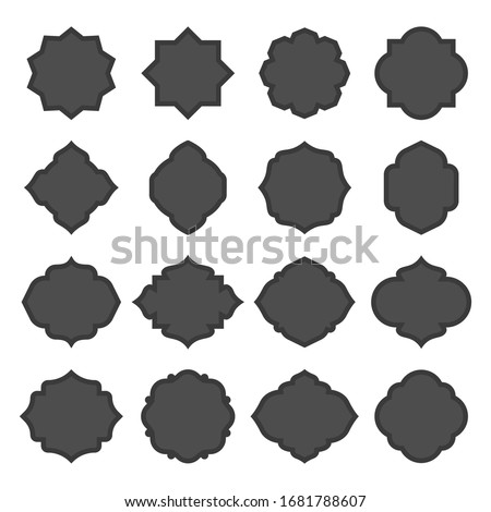 islamic frames shapes badges set vector image