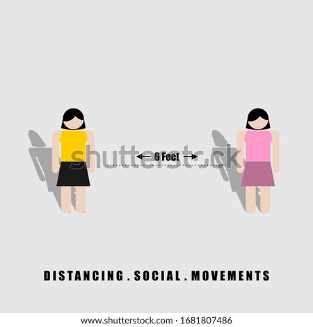 Distancing Social Movement vector Illustration for template design