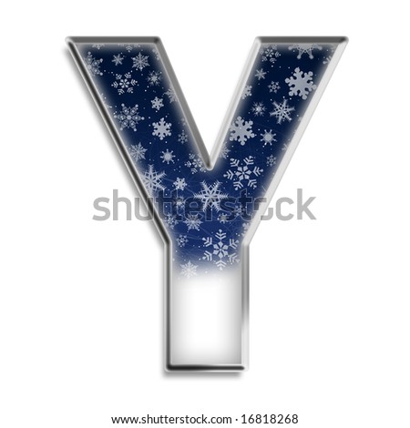 Blue Snowflake Capital Letter Y