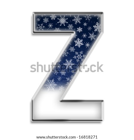 Blue Snowflake Capital Letter Z