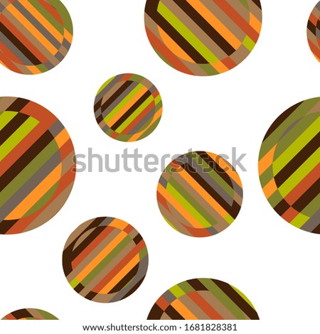 Circles and lines, seamless pattern. Design for cover, fabric, wrapping paper, background, wallpaper. Vector.