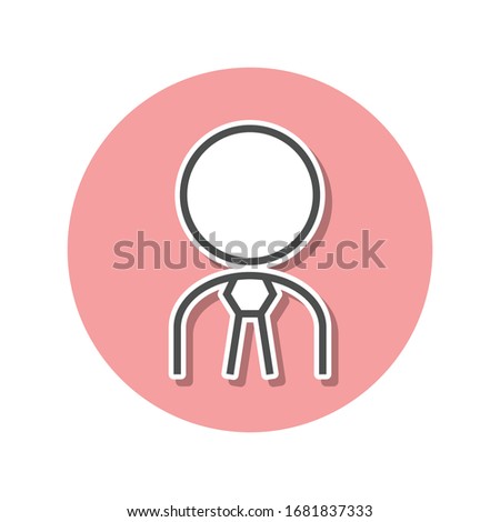 business man sticker icon. Simple thin line, outline vector of web icons for ui and ux, website or mobile application
