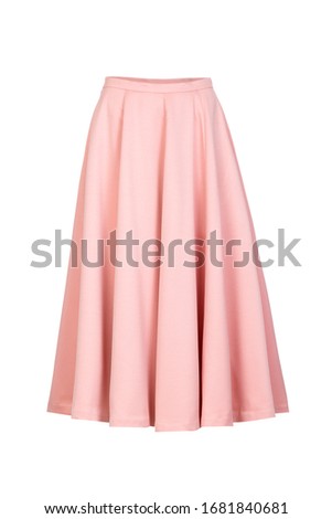 Pink  classic midi skirt isolated on white background Royalty-Free Stock Photo #1681840681