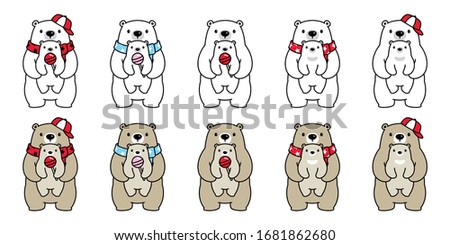 Bear vector polar bear icon baby candy cap teddy logo symbol character cartoon illustration doodle design