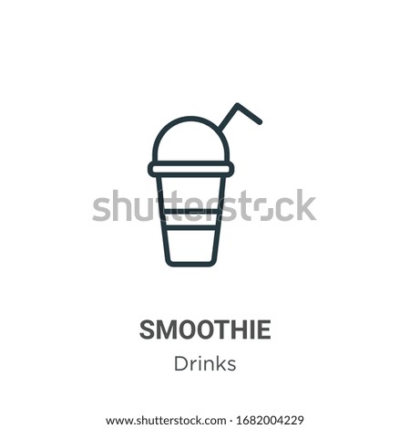 Smoothie outline vector icon. Thin line black smoothie icon, flat vector simple element illustration from editable drinks concept isolated stroke on white background