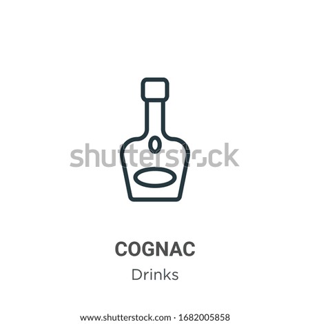 Cognac outline vector icon. Thin line black cognac icon, flat vector simple element illustration from editable drinks concept isolated stroke on white background