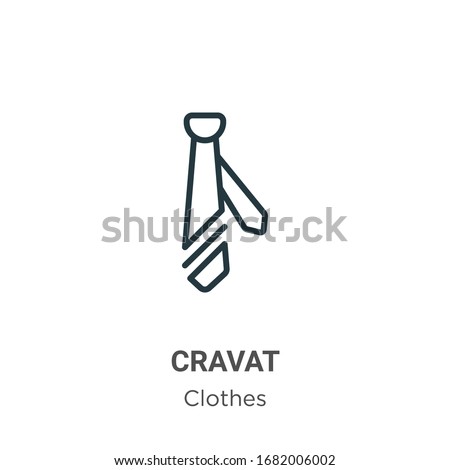 Cravat outline vector icon. Thin line black cravat icon, flat vector simple element illustration from editable clothes concept isolated stroke on white background Royalty-Free Stock Photo #1682006002