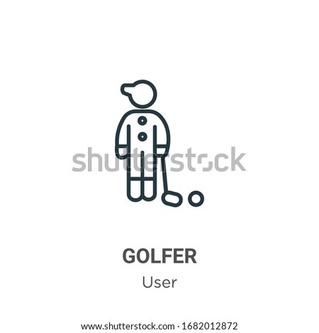 Golfer outline vector icon. Thin line black golfer icon, flat vector simple element illustration from editable user concept isolated stroke on white background